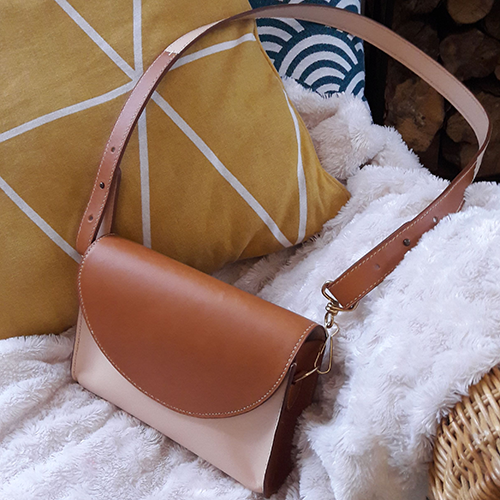 Petit sac beige et marron